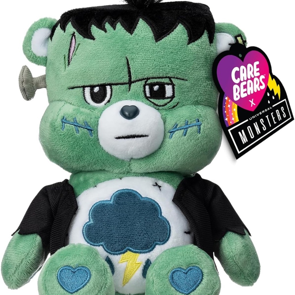 Care Bears Frankenstein Green Plush with Teal Belly Emblem